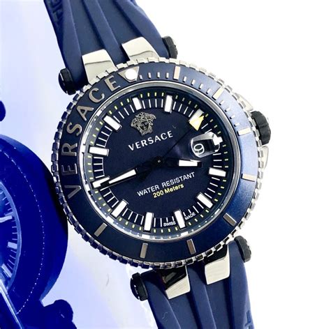 vak020016 versace|Versace V Race Diver Blue Dial Blue Rubber Men's Watch .